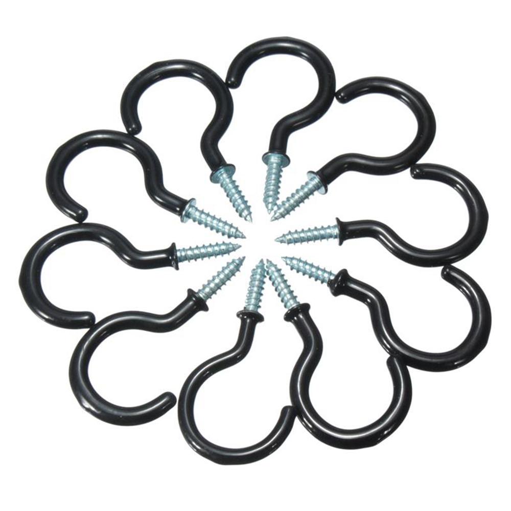 White Black Shouldered Screw-In Home Storage Wall Mounted Ceiling Hooks Mug Hanger Cup Hooks