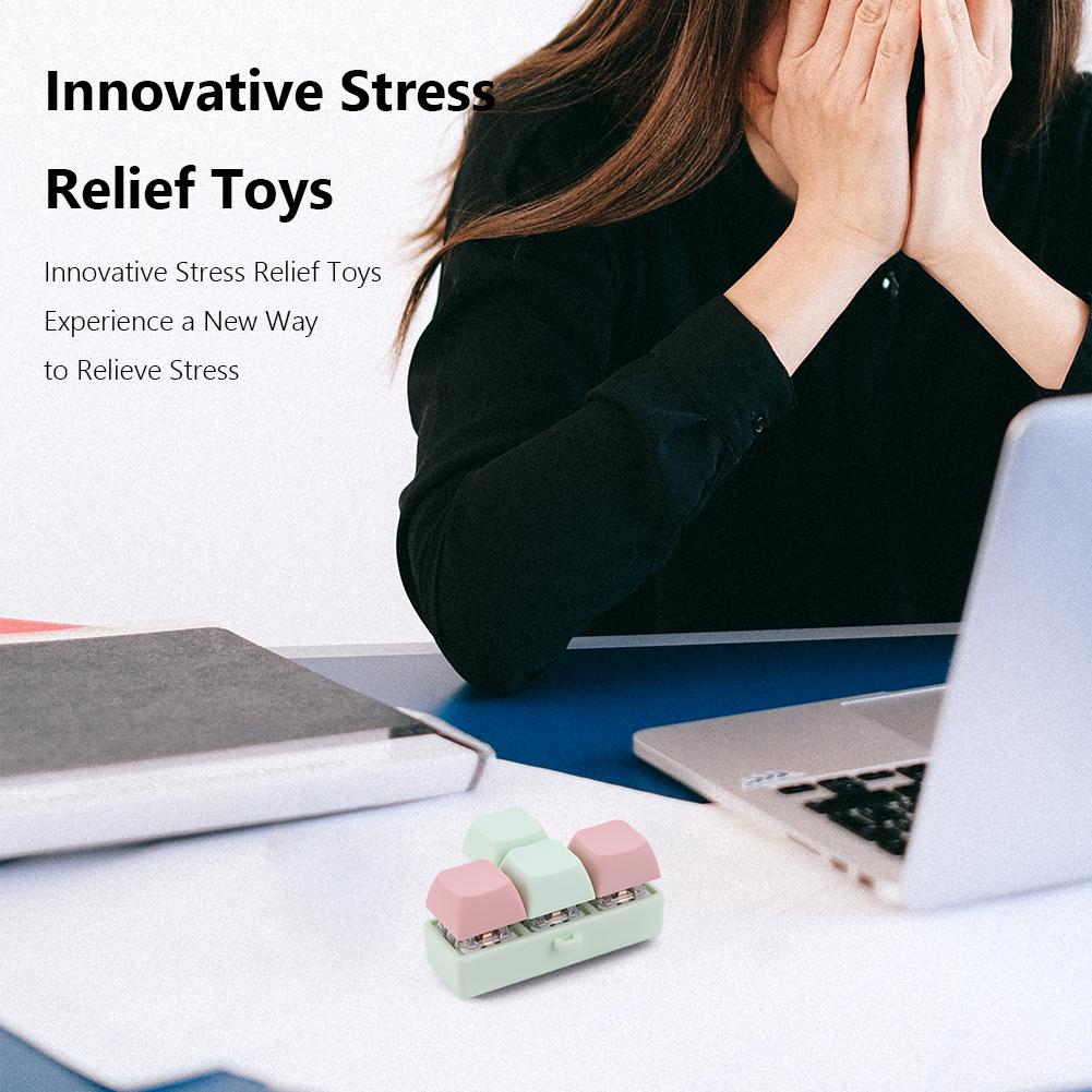 4 Keys Mechanical Keyboard Axis Tester DIY Keycaps Stress Relief Toy Finger Calming Fidget Keyborad Button Office Toy Keychain