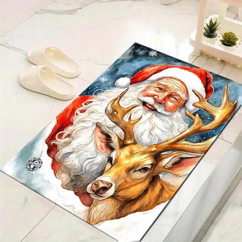 1Pc Christmas Nutcracker Party Rug Office Carpet Indoor Outdoor Doormat Nonslip Soft And Comfortable Living Room Christmas Halloween Gift D91819