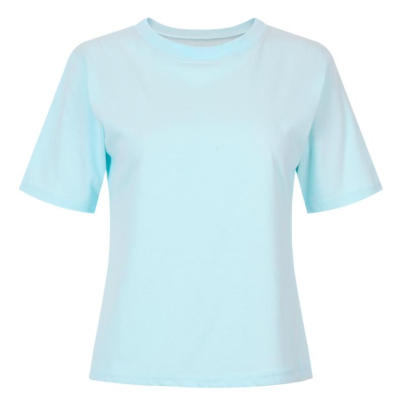 Shop Women Round Neck ShorT Sleeve Plain T shirT lighT Purple Dai Wsh 20556