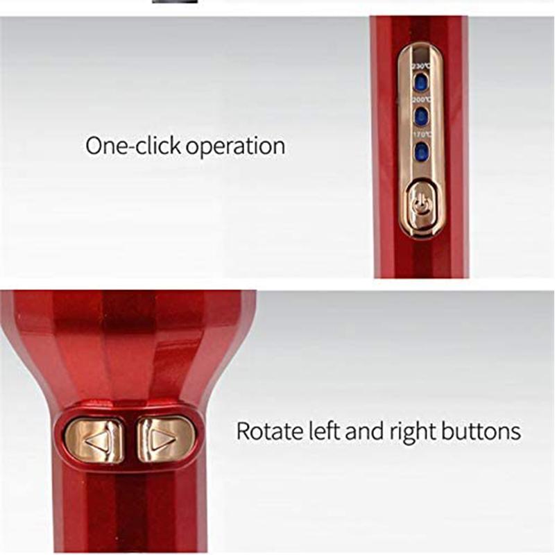 Профессиональная электрическая автоматическая плойка с вращением для создания волн, нагреваемая, двойное напряжение, выпрямитель и плойка 2 в 1