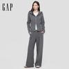 Gap Women's 2025 Autumn Embroidered Logo Slim Fit Zipper Hooded Knit Cardigan