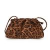 Suede leopard print bag women's autumn and winter 2025 new niche matte retro shoulder messenger bag pleated cloud bag
