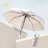 Premium Titanium Coated Manual Open Umbrella UPF50+ Sun Rain Protection Double Layer Compact Folding Umbrella for Adults