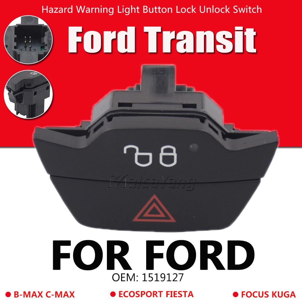 1519127 Hazard Warning Light Button Lock Unlock Switch For Ford B-MAX C-MAX Ecosport Fiesta Focus Kuga Transit 2008-2019