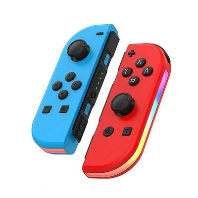 BT 5.2 RGB LED Переключатель L/R Геймпад JoyCon для Nintendo Switch/Lite/Oled Геймпады JoyCon Джойстик с двойной вибрацией(Синий Красный)