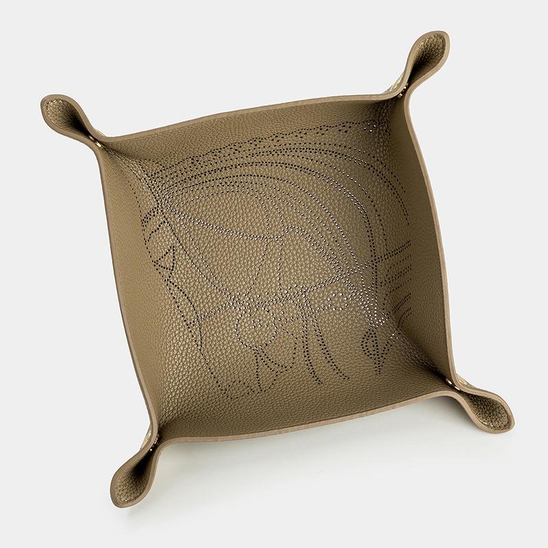 Роскошный кожаный лоток для хранения украшений и ключей в форме головы лошади