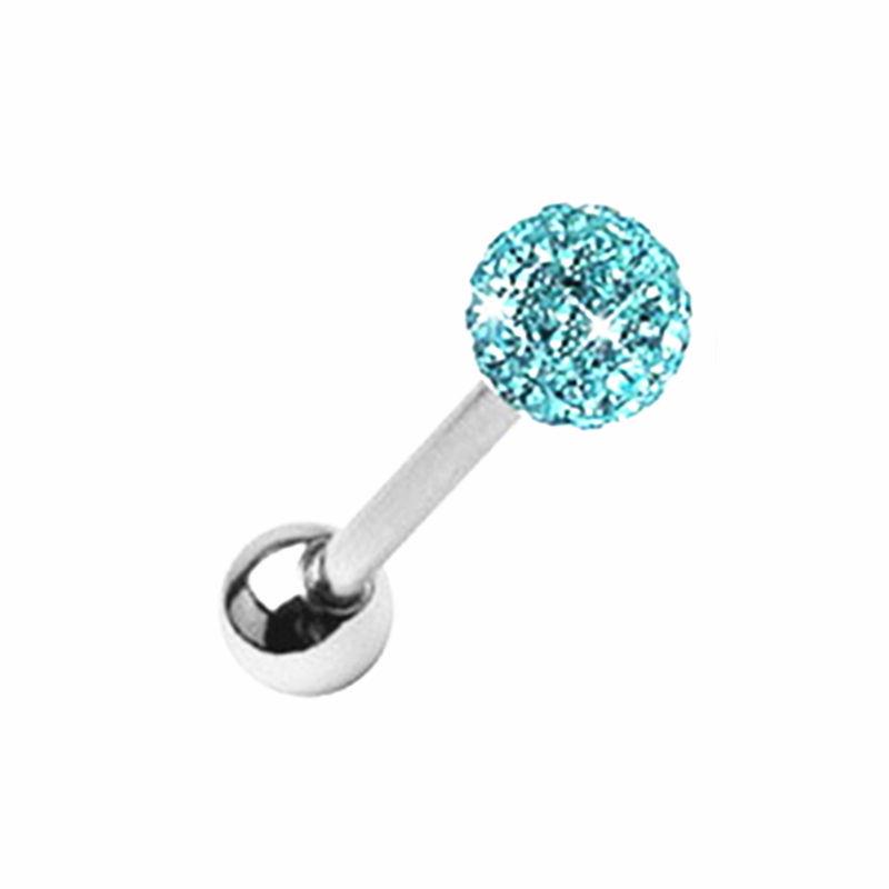 Модный козелок из нержавеющей стали, хрустальный шар, пирсинг, кольцо для языка, шпильки для тела