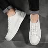 Модные весенние белые повседневные туфли на шнуровке из натуральной кожи для мужчин, высококачественные нескользящие кроссовки для скейтбординга, удобные универсальные молодежные кроссовки
