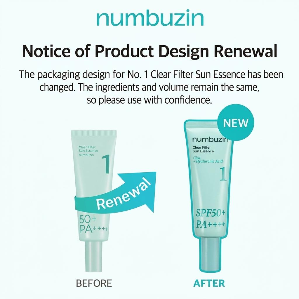 NUMBUZIN No.1 Pure-Full успокаивающий водный солнцезащитный крем SPF50+ PA++++ 50 мл (+Бесплатный подарок)