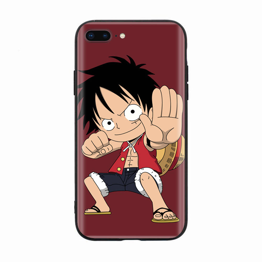 Черный чехол для Xiaomi Redmi 13C Note 9 iPhone XR 7 8 14 15 11 12 13 X XS Pro Max Samsung A25 S23 S24 FE Ultra Plus One Piece Luffy Monkey
