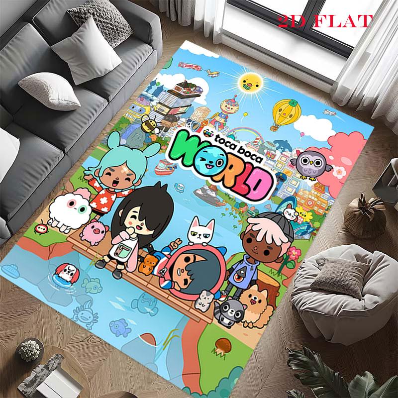 Toca Life World Carpet Rug for Living Room Bedroom Home Sofa Decoration,Kids play Nonslip Floor Mat