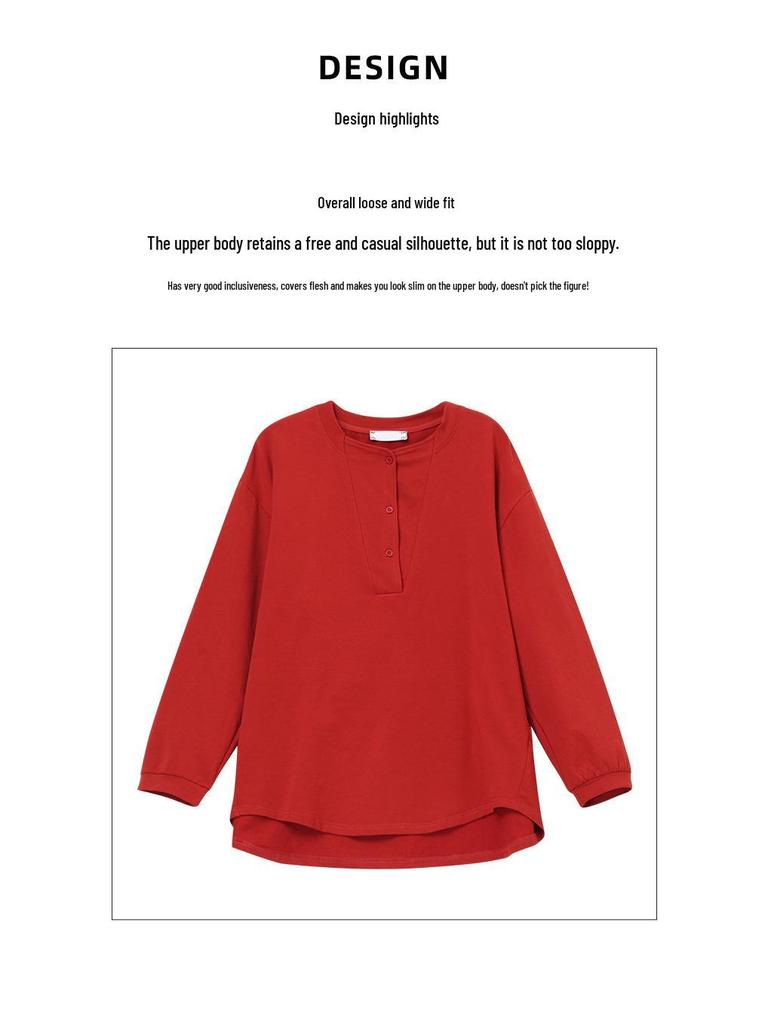 Хлопковая рубашка с длинным рукавом большого размера для женщин среднего возраста - Свободный крой, скрывает живот, Идеально подходит для весны и осени (Стиль 6322)