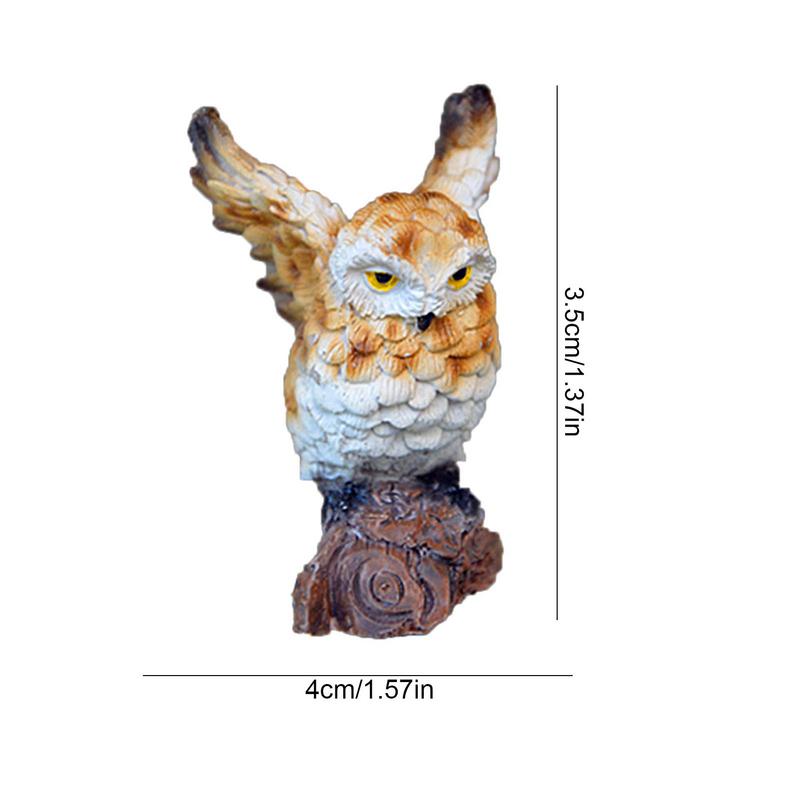 Миниатюрная фигурка совы, миниатюры, имитация животных, птицы, ландшафтный бонсай, украшение для сада, фей, домашний сад, декор из смолы