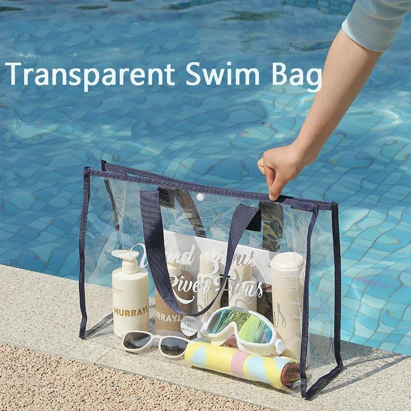 Waterproof Swimming Bags Sports Travel Bathing Storage Bag Women Transparent Organizer PVC Bath Bag Beach Storage Bag for Makeup