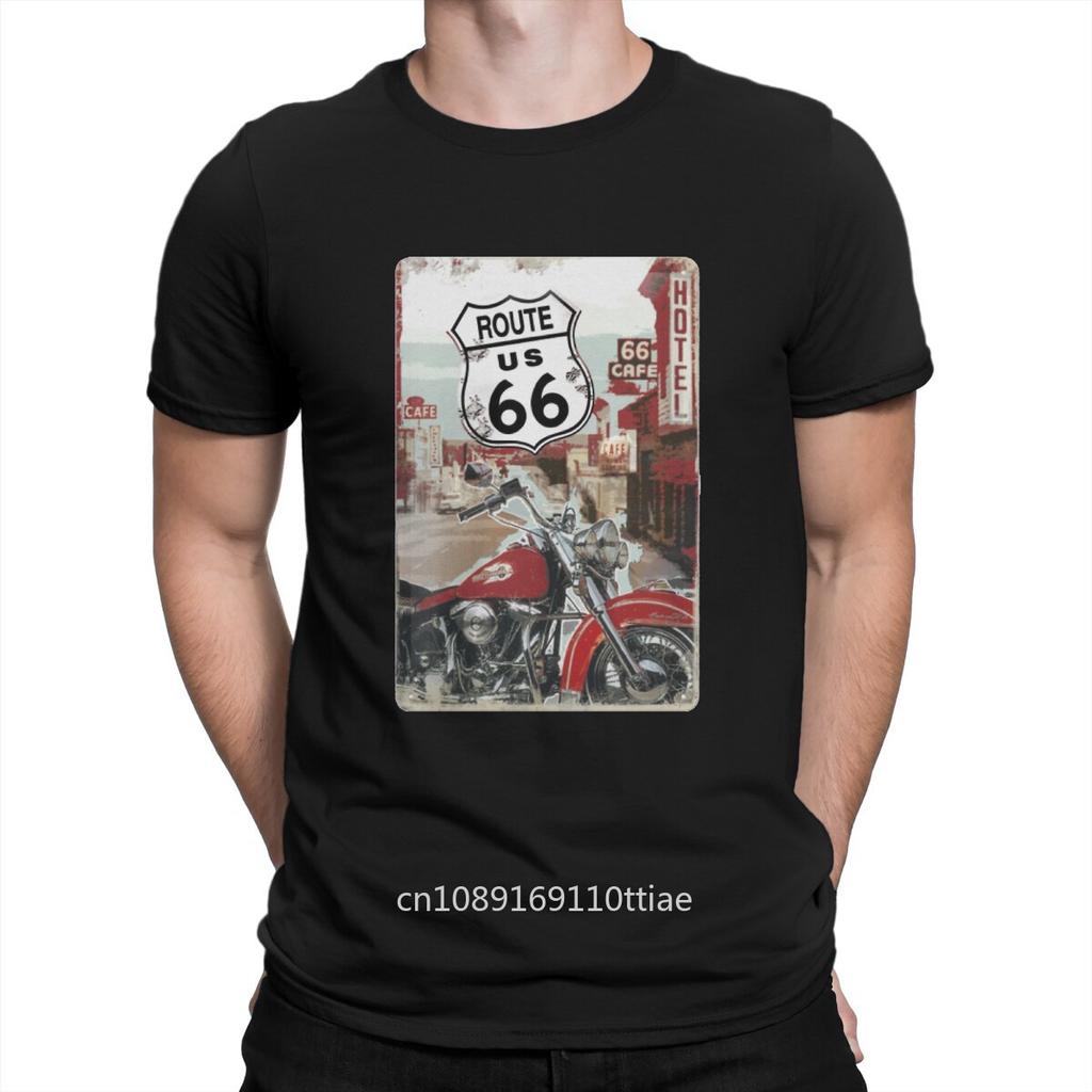 Men's T-Shirts Famous Highway Crazy Cotton Tees Short Sleeve Vintage 66 Route T Shirts Crew Neck Clothes Gift Idea