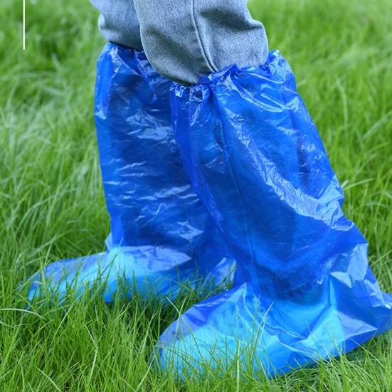 Disposable Waterproof Shoe Covers with Elastic Ankles Overshoes Snowproof Sandproof Anti-Slip Rain Boots Covers