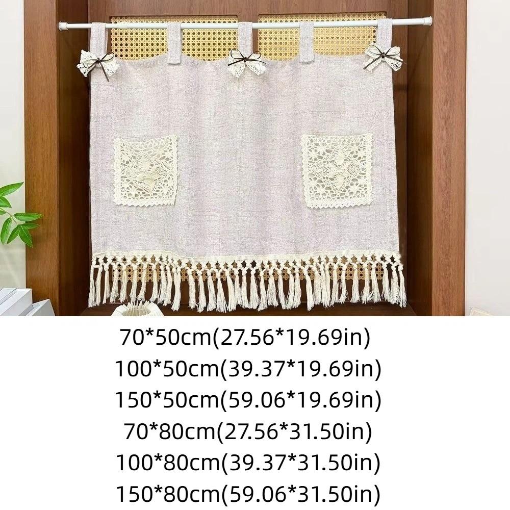 Vintage Kitchen Stove Cover Skirt Rustic Coffee Machine Half Curtain Modern Cabinet Curtain Stove
