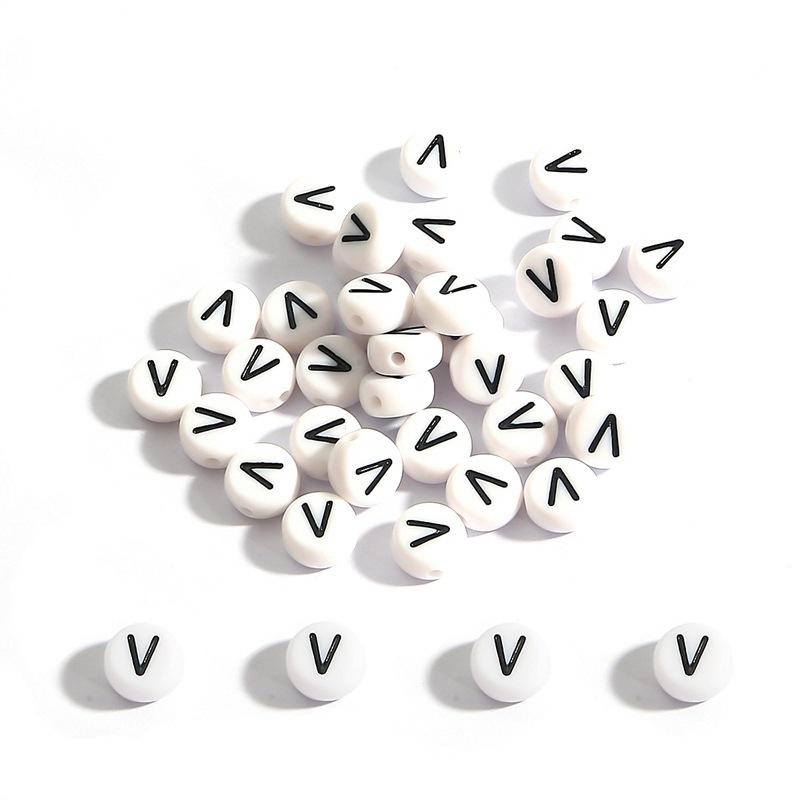 Бусины для браслетов ручной работы 4*7 мм Акриловые бусины с буквами алфавита Плоские бусины DIY Детские инструменты для плетения Бисероплетение Аксессуары для самодельных браслетов