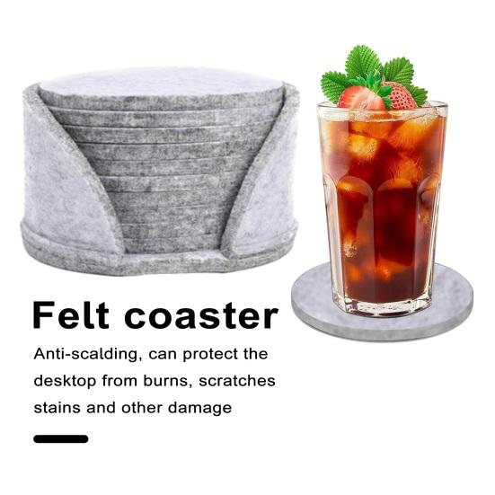 10 шт. фетровые подставки, теплоизоляция, водопоглощение, защита от ожогов, чашка, бутылка для напитков, противоскользящие салфетки