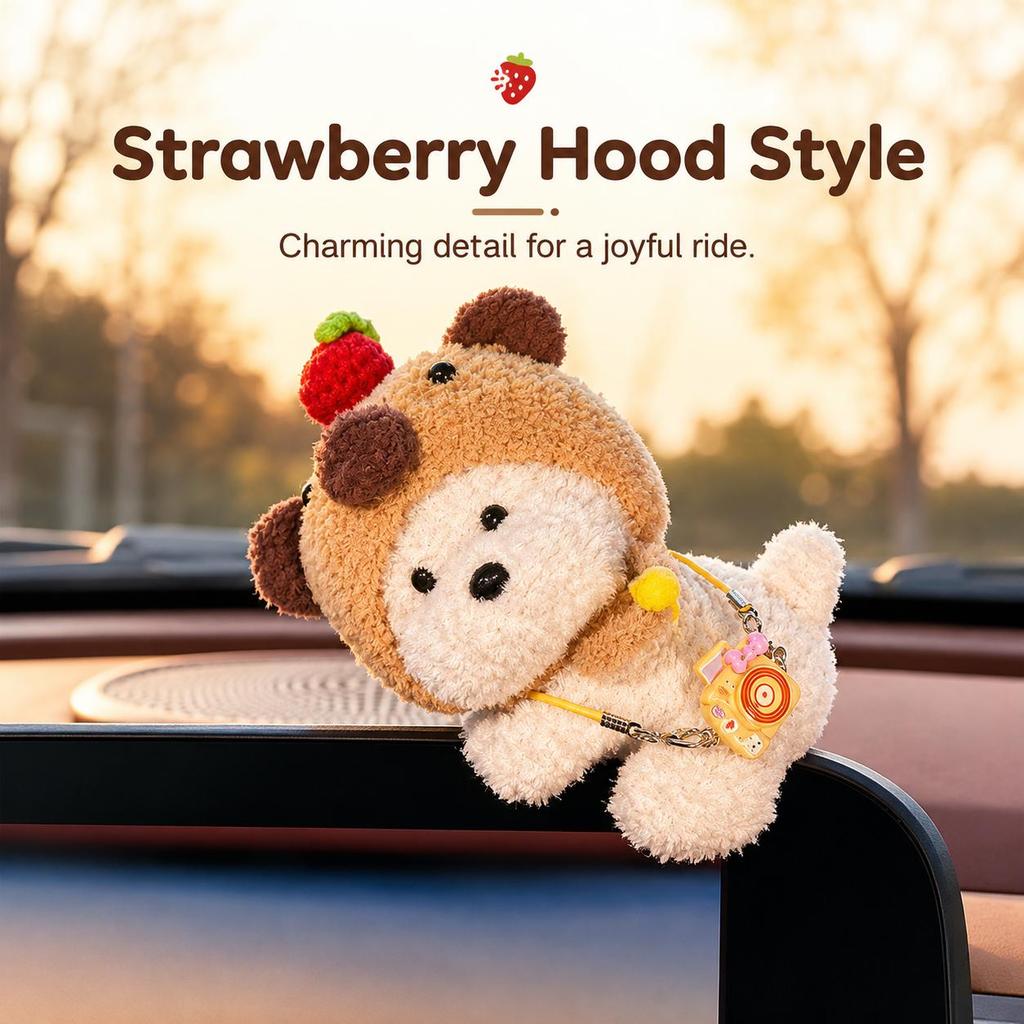 Plush car decorations, cute animal dashboard ornaments, computer ornaments