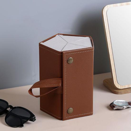 Дорожный футляр для очков Yousheng, складной, с застежкой-кнопкой, петлей для подвешивания, внутренним зеркалом, органайзером для солнцезащитных очков, защитной сумкой из веганской кожи