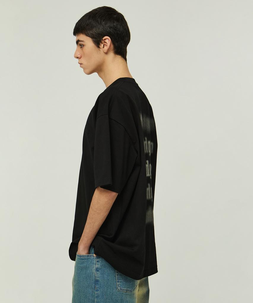 MAGOODGAN Swagver 3547 Back Art Oversized Black Short Sleeve Tee