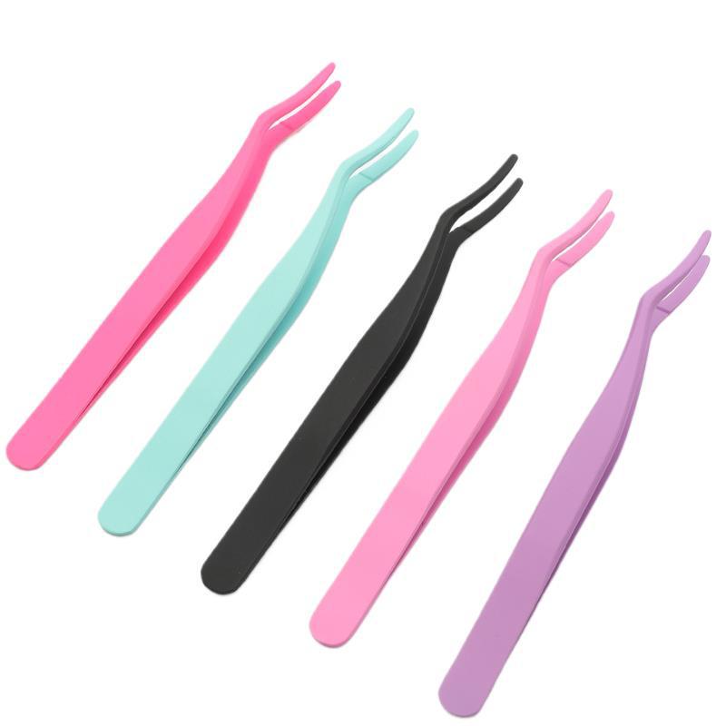 Наклонный пинцет для бровей из нержавеющей стали: Многоцелевой инструмент для макияжа для снятия и восстановления ресниц