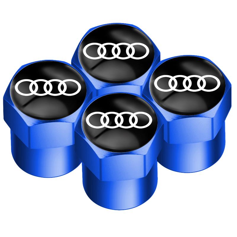 2026 4Pcs Car Wheel Tire Air Valve Caps Stem Cover with Color Brand Logo For 4HGUE A3 A4 A5 A6 A7 A8 Q3 Q5 Q8 TT TTS Accessories