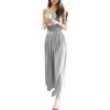 Summer Lady's Bottoming Long Vest Pleated Dress Lady Solid Dresses