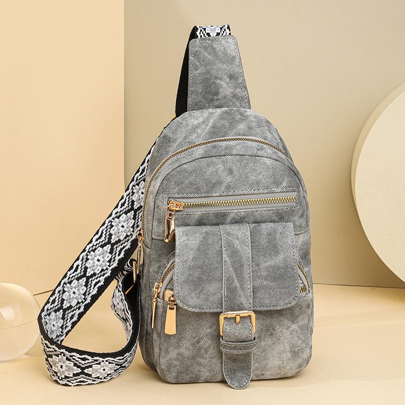 Нагрудная сумка Женская мягкая кожаная сумка через плечо Сумка на плечо