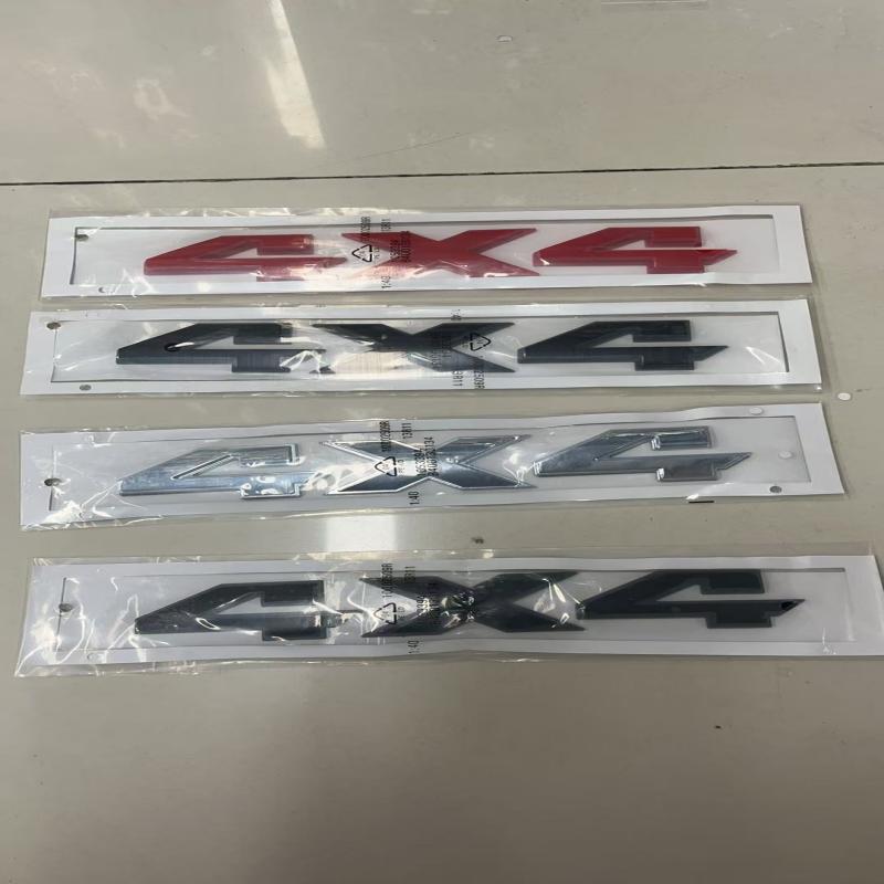 2pc  Chrome 4x4 Emblem Badge 3D 4 x 4 Emblem Nameplate Decal Compatible with 1500 2500 3500 Flat Letter