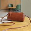 Cylinder Bag Genuine Leather Mini Bag for Mobile Phone Soft Leather Shoulder Bag All Crossbody Bag