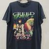 Vintage 2002 CREED Tour Band Black Short Sleeve Unisex T Shirt Heavy Men Women Summer Crew Neck Cotton Tee Short Sleeve