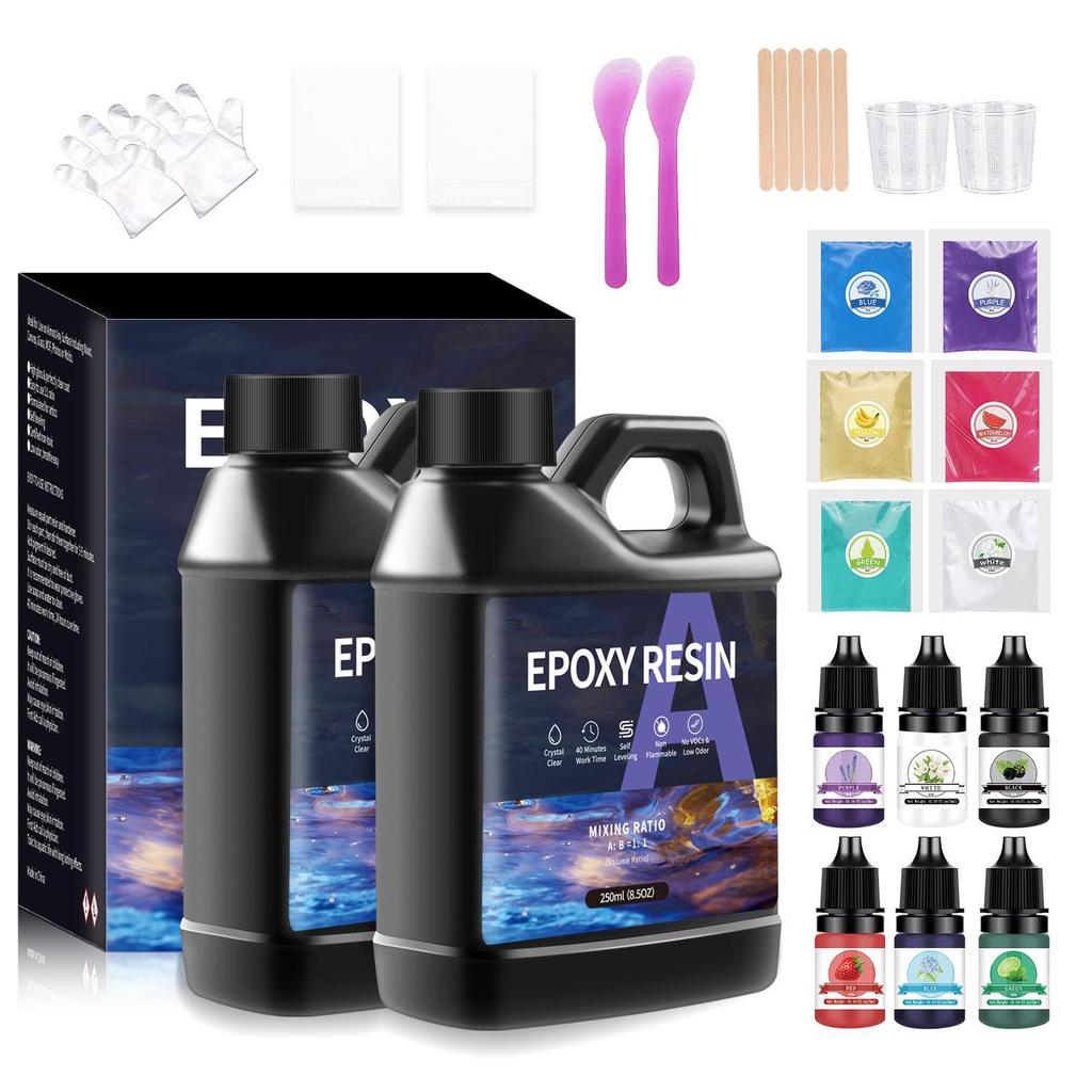 Черный галлон прозрачная эпоксидная смола AB Crystal Glue 1:1