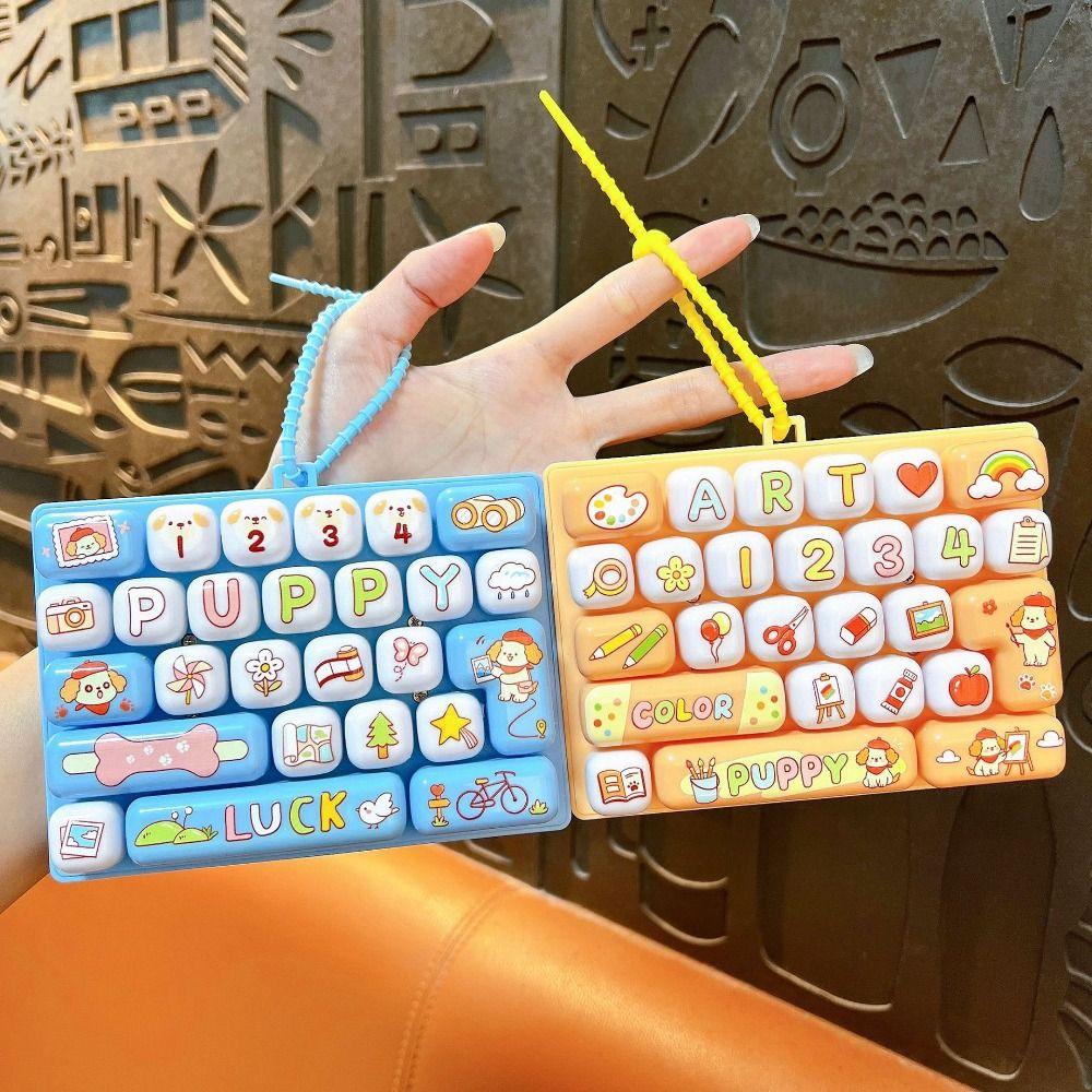 Decompression Button Fidget Keyboard Keychain Stress Relief Fidget Toy Party Favor Gift