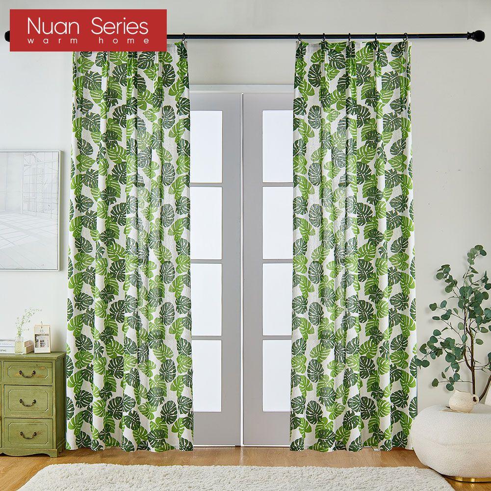 1 шт. модные и универсальные шторы с принтом в скандинавском деревенском стиле зеленого цвета для небольших окон, спальни, гостиной, балкона, дома, серии Dceor Nuan
