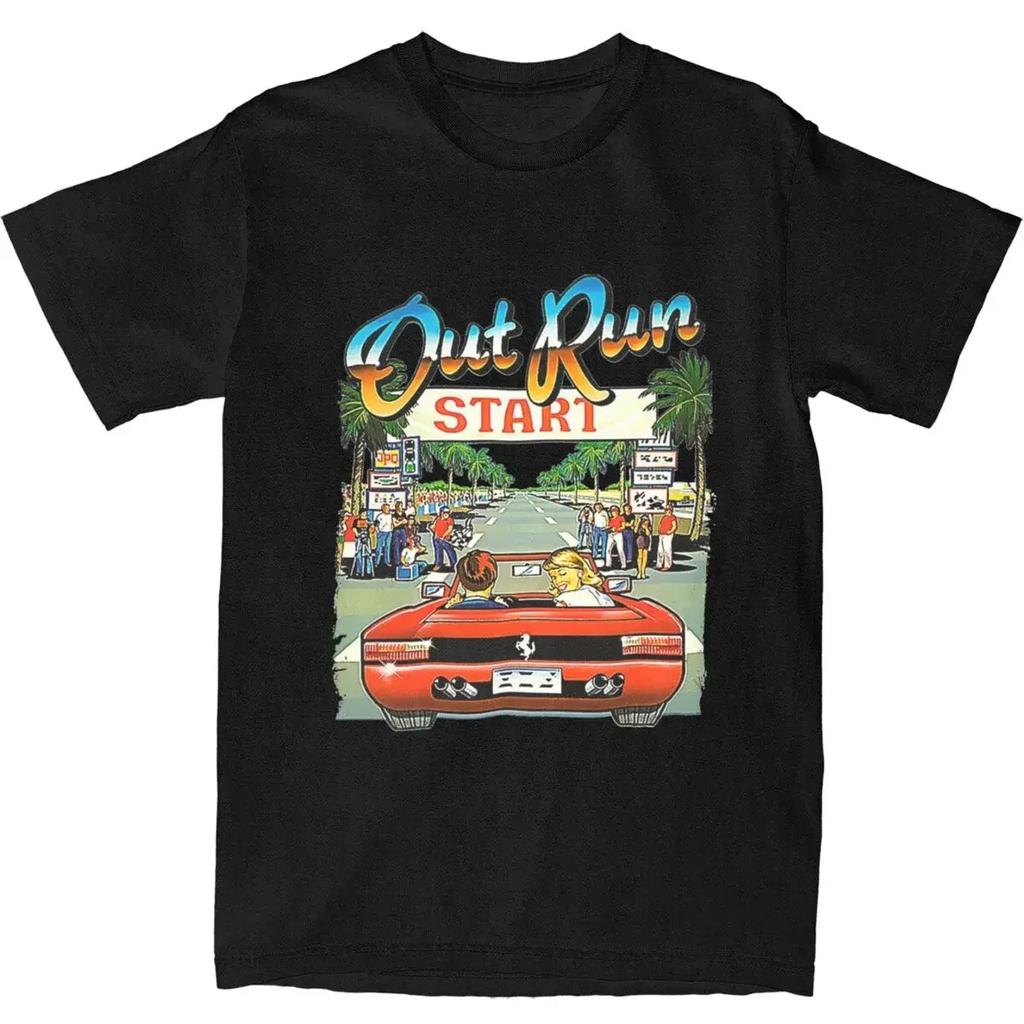 Мужская женская футболка Out Run для видеоигр, одежда, забавная футболка 80-х годов, игровая футболка, одежда, новое поступление
