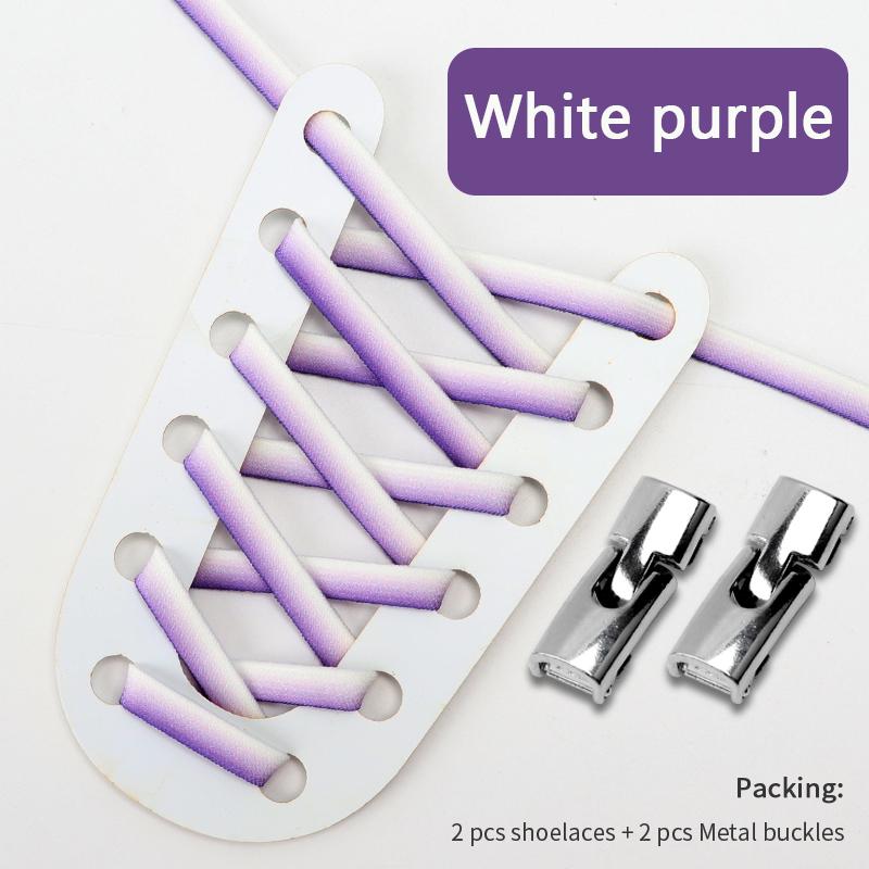 New Gradient Elastic Laces Sneakers Cross Locks Shoelaces Without Ties Kids Adult Sports No Tie Shoe Laces Rubber Bands Shoelace