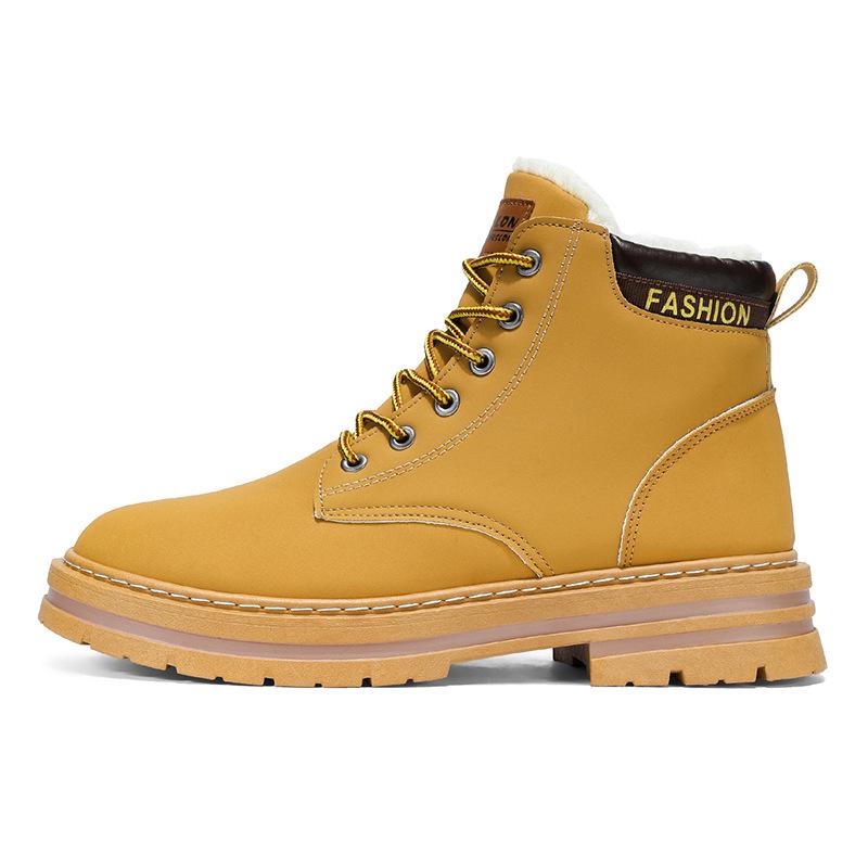 2025 зима новые бархатные утепленные мужские ботинки Мартин модный тренд мужская обувь теплые хлопковые ботинки обувь для улицы