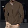 Men S Stand Collar Thick Fleece Lined Loose Casual Jacket
