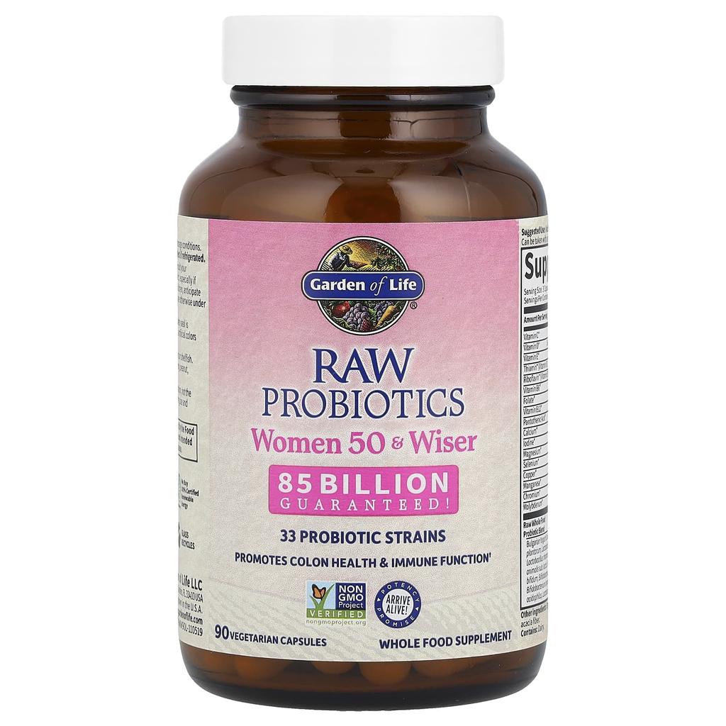 Raw Probiotics, Women 50+, 90 Veggie Caps