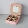 Коробка для хранения колец на молнии с розовыми буквами, портативный держатель для ювелирных изделий, дорожный держатель для ювелирных изделий