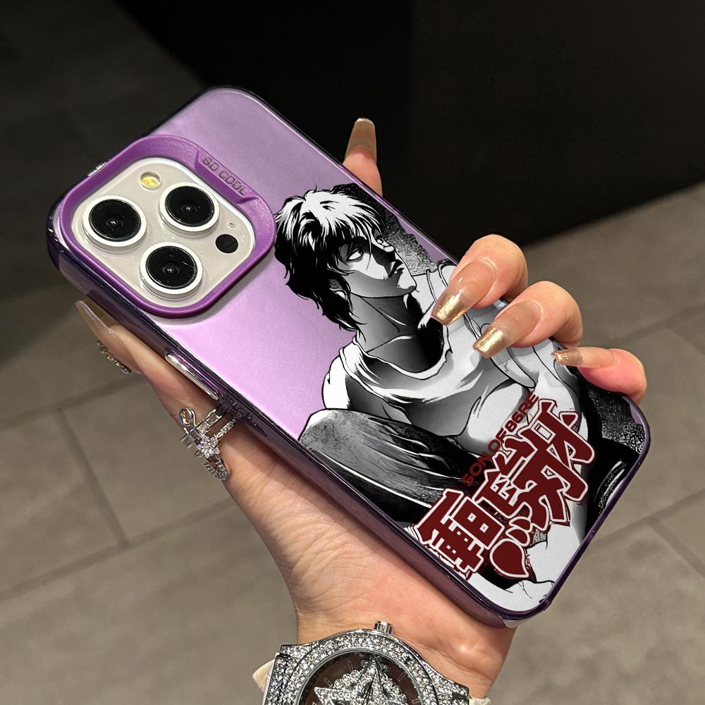 Anime Hanmas Baki Phone Case for Samsung Galaxy A56 A55 A54 A53 A52 A26 A17 A16 A12 A07 A06 4G 5G Silver Hard Cover
