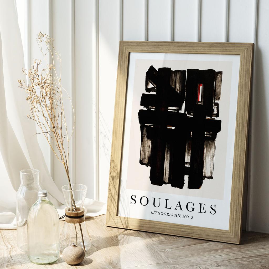 Plakat soulages abstrakcja obraz