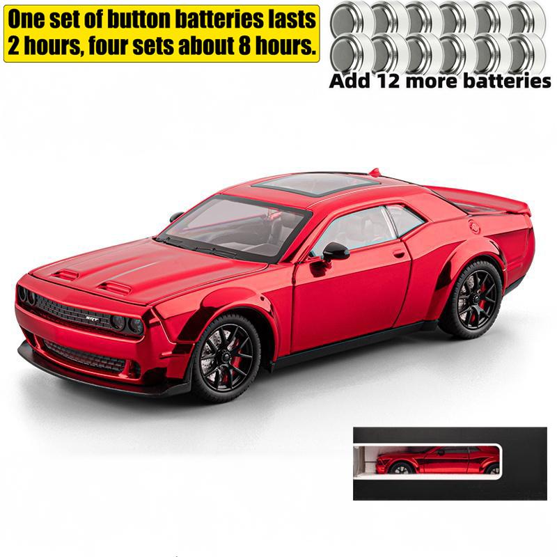 1:24 Dodge Challenger SRT Hellcat Redeye Гальваническое покрытие Спортивный автомобиль Сплав Литье под давлением Модель автомобиля Коллекция Хобби Украшения Дисплей