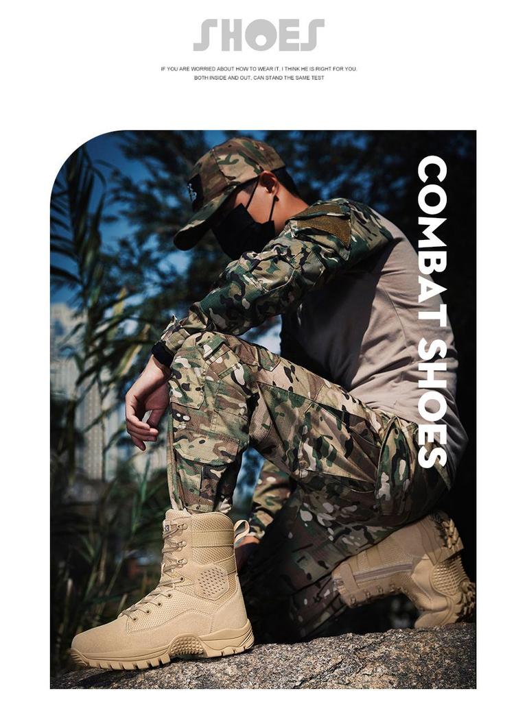 Мужские тактические высокие берцы на боковой молнии для спецназа и внедорожного использования.