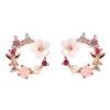 CHERRY KnotCHERRY Knot серьги-цветы серьги жемчуг бабочка розовое золото цветок цветущая вишня цветущая вишня Популярность циркон серьги женщина