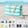 1PC Beach Bags for Women Large Canvas Beach Tote Bag with Zipper Sandproof Swim Pool Bag for Beach Trips Pool Days & Swim Gear Storage