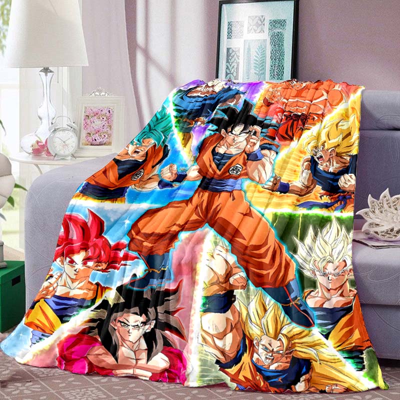 Dragon Ball Anime Print Blanket Warm Comfortable Flannel Blanket Suitable for Bedrooms, Sofas, Beds, Chairs, Picnics, Travel